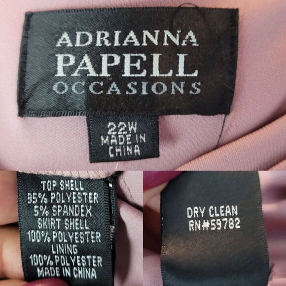 Adrianna Papell Plus Sz 22W Mauve Pink Tiered Ruffle Layered Cocktail Dress 2pc - Picture 3 of 13